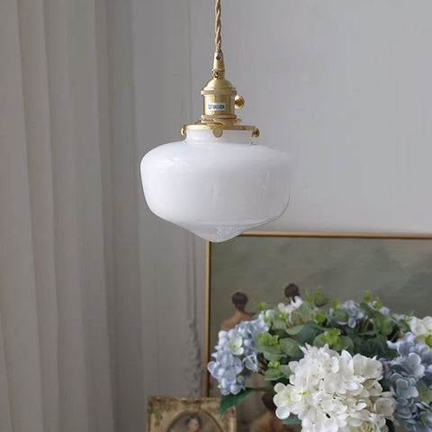 Glass Lantern Pendant Light with Metal Fitting
