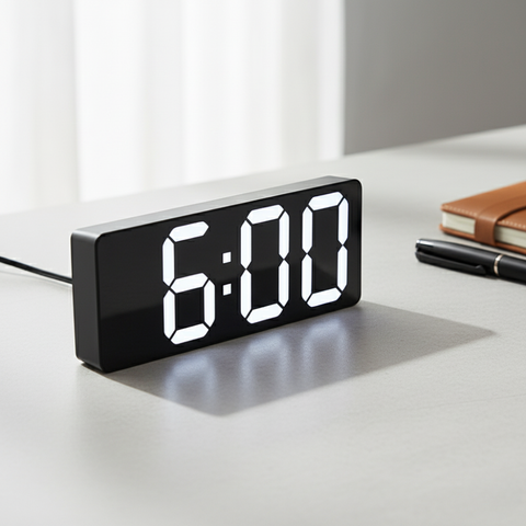Digital Alarm Clock with LED Time and Temperature Display
