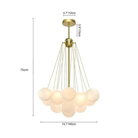 Frosted Glass Bubble Chandelier with Metal Frame