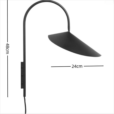 Iron Arum Wall Sconce with Curved Shade