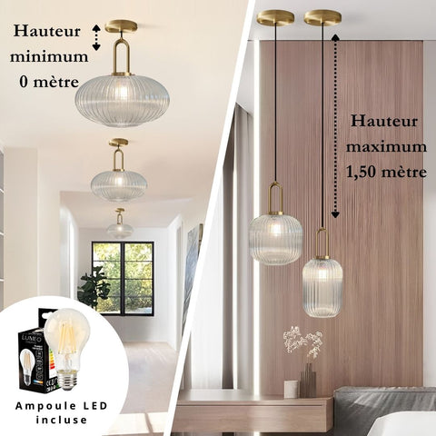 Vintage Tinted Glass Pendant Light for Kitchens and Dining Rooms