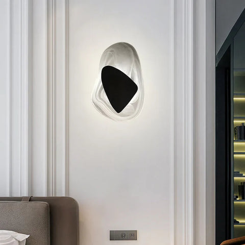 Wall Light with Sculptural Water-Ripple Diffuser