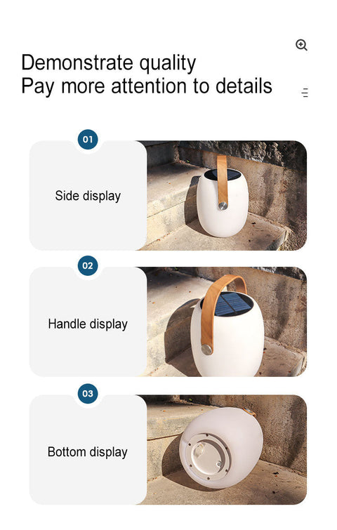 Portable Solar Basket LED Lamp for Outdoor Ambient Lighting