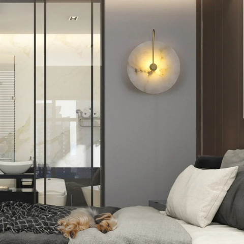 Natural Marble LED Wall Sconce for Bedrooms, Bathrooms, and Hallways