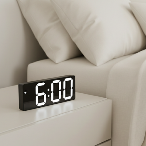 Digital Alarm Clock with LED Time and Temperature Display
