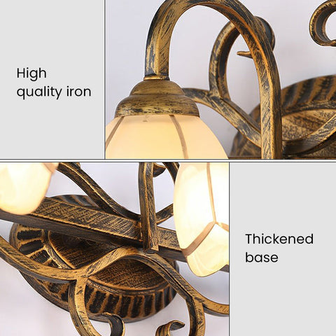 Floral Vanity Wall Light with Acrylic Shades