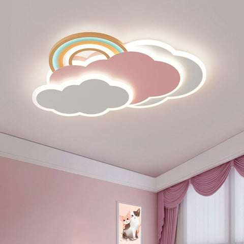 Kids' Cloud and Rainbow LED Ceiling Light for Bedrooms and Playrooms