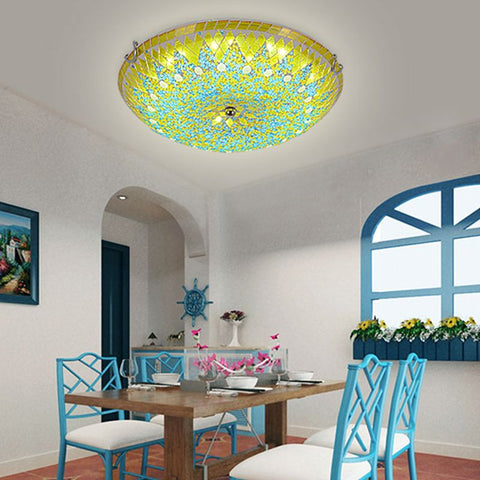 Tiffany-Style Mosaic Ceiling Light for Living Rooms and Dining Areas