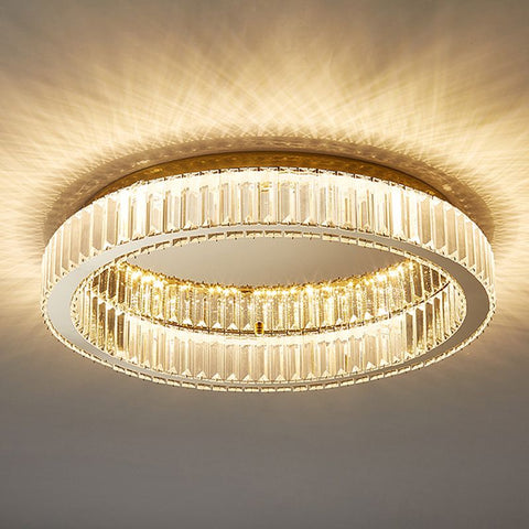 Crystal Ring LED Flush Mount Ceiling Light for Living Room Lighting