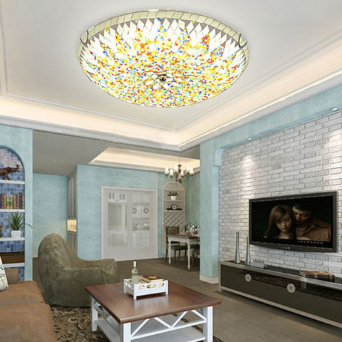 Tiffany-Style Mosaic Ceiling Light for Living Rooms and Dining Areas