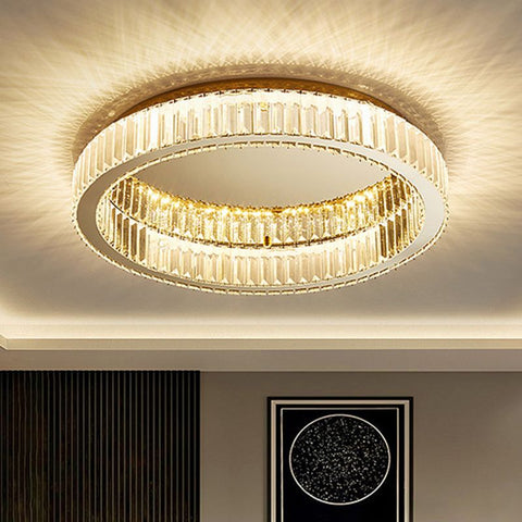 Crystal Ring LED Flush Mount Ceiling Light for Living Room Lighting