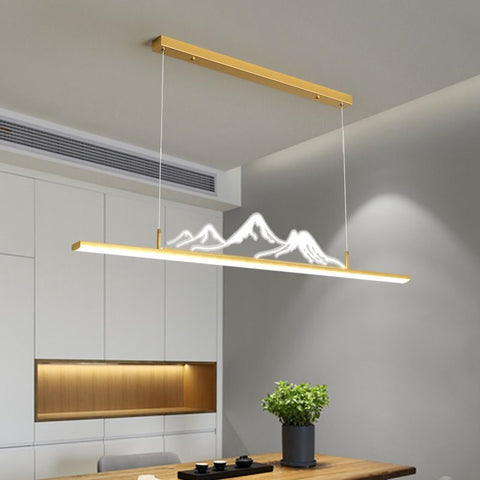 Mountain LED Linear Pendant Light for Dining Rooms, Offices, and Cafes