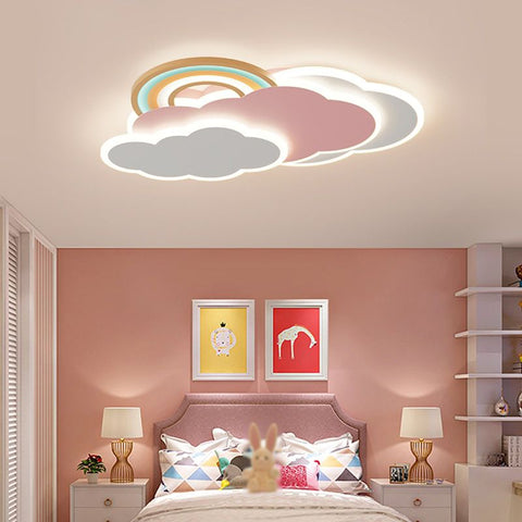 Kids' Cloud and Rainbow LED Ceiling Light for Bedrooms and Playrooms