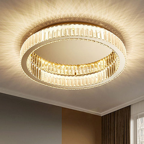 Crystal Ring LED Flush Mount Ceiling Light for Living Room Lighting