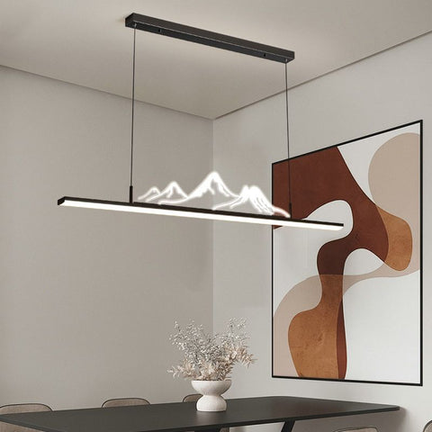 Mountain LED Linear Pendant Light for Dining Rooms, Offices, and Cafes