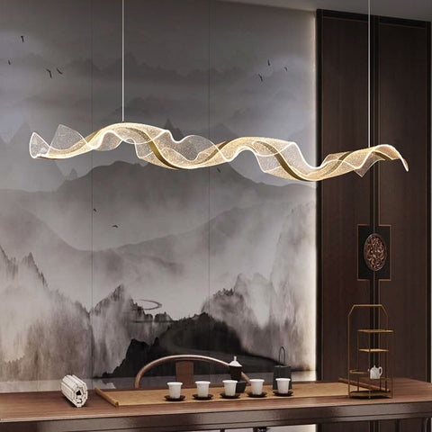 Modern Wave LED Pendant Light for Dining Tables, Cafes, and Living Rooms