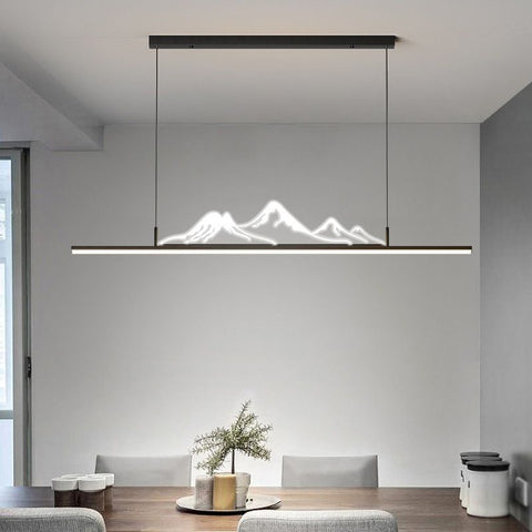 Mountain LED Linear Pendant Light for Dining Rooms, Offices, and Cafes
