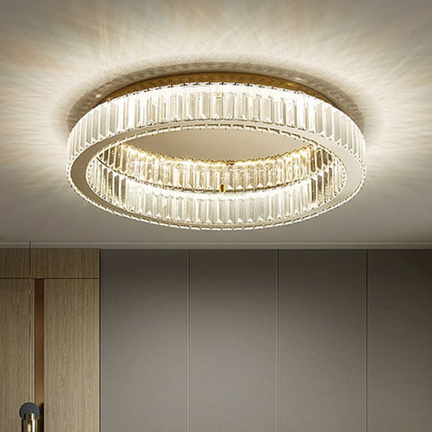 Crystal Ring LED Flush Mount Ceiling Light for Living Room Lighting