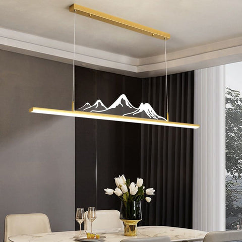 Mountain LED Linear Pendant Light for Dining Rooms, Offices, and Cafes