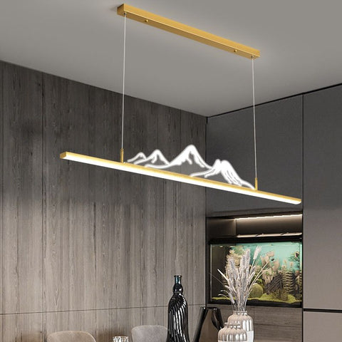 Mountain LED Linear Pendant Light for Dining Rooms, Offices, and Cafes