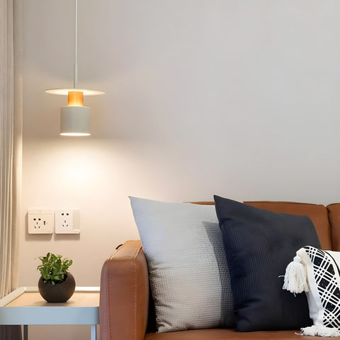Pendant Light with Layered Metal Saucer Shade and Nordic Style