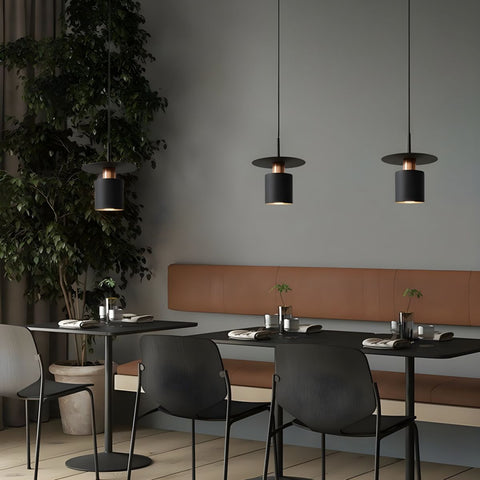 Pendant Light with Layered Metal Saucer Shade and Nordic Style