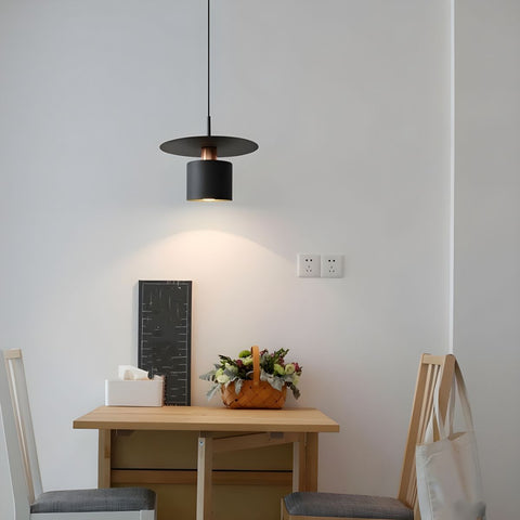 Pendant Light with Layered Metal Saucer Shade and Nordic Style