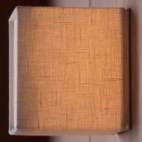 Wall Light with Textured Fabric Cube Shade