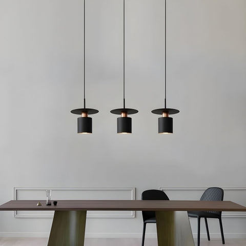 Pendant Light with Layered Metal Saucer Shade and Nordic Style