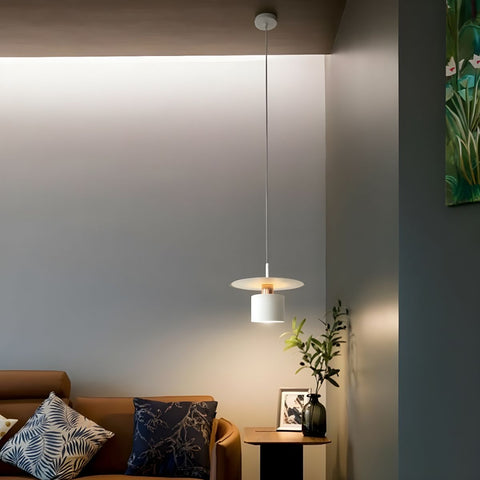 Pendant Light with Layered Metal Saucer Shade and Nordic Style