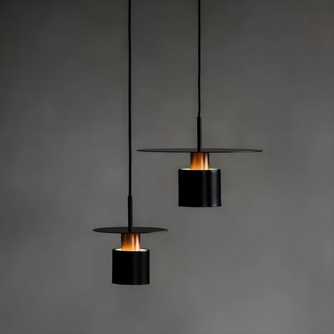 Pendant Light with Layered Metal Saucer Shade and Nordic Style