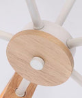 Geometric Wood Chandelier with Multiple Light Arms — product view