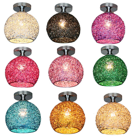 Textured Metal Semi-Flush Ceiling Light with Rounded Shade