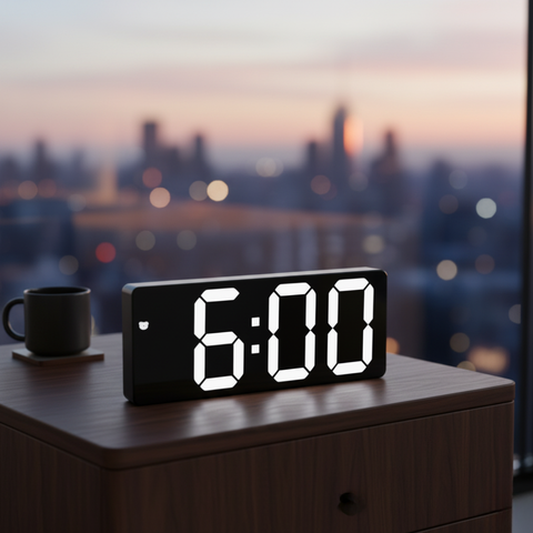 Digital Alarm Clock with LED Time and Temperature Display
