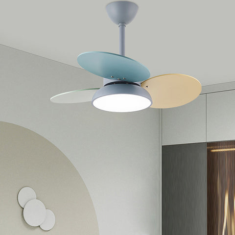 Ceiling Fan with Wood Blades and Integrated LED Light
