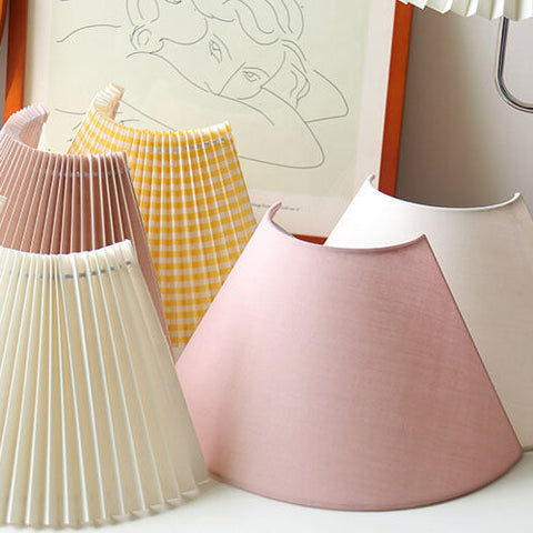 Pleated Wood Wall Sconce with Semicircular Fabric Shade for Bedrooms