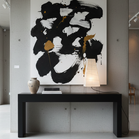 Table Lamp with Tapered Paper Lantern Shade and Metal Legs