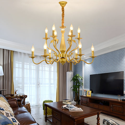 Contemporary Multi-Light Chandelier with Curved Design