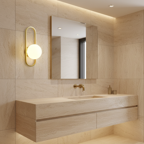 Wall Sconce with Oval Metal Frame and Glass Globe Shade