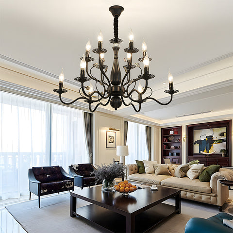 Contemporary Multi-Light Chandelier with Curved Design