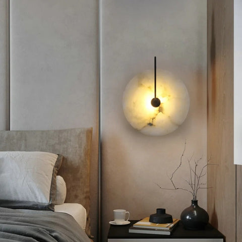 Natural Marble LED Wall Sconce for Bedrooms, Bathrooms, and Hallways