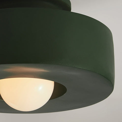 Round Polystyrene Flush-Mount Ceiling Light