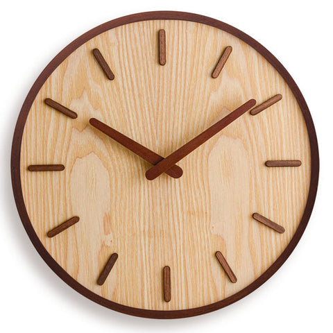 Silent Walnut Wood Wall Clock for Bedrooms, Offices, and Living Rooms