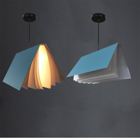 Pendant Light with Folded Book-Shaped Shade