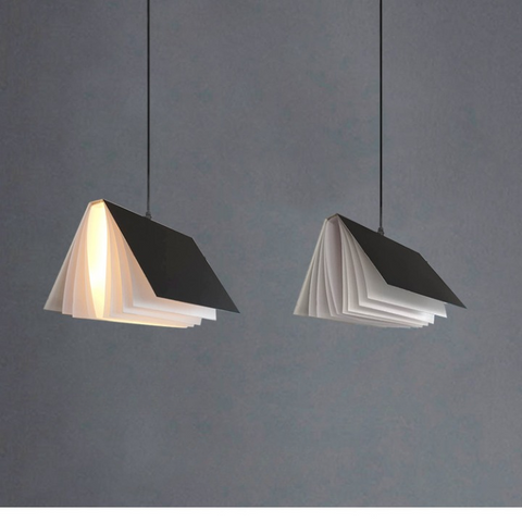 Pendant Light with Folded Book-Shaped Shade