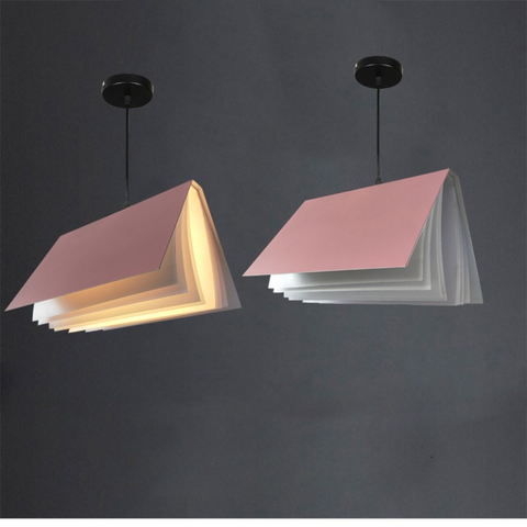 Pendant Light with Folded Book-Shaped Shade