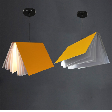 Pendant Light with Folded Book-Shaped Shade
