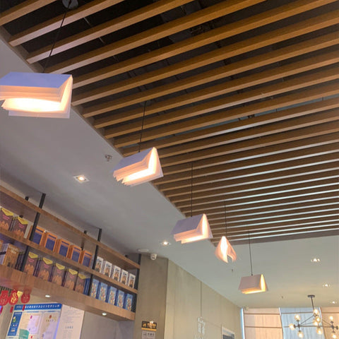 Pendant Light with Folded Book-Shaped Shade