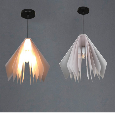 Pendant Light with Folded Book-Shaped Shade