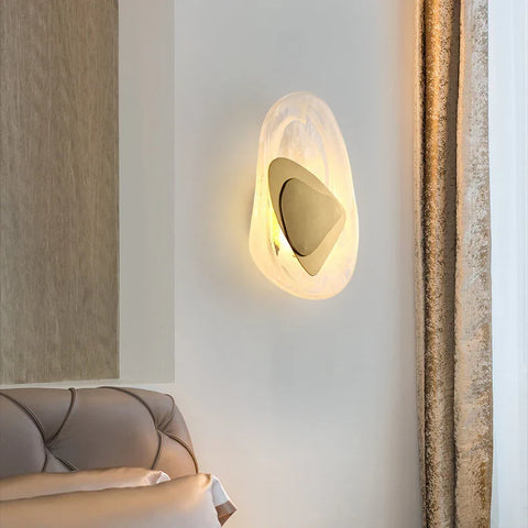 Wall Light with Sculptural Water-Ripple Diffuser